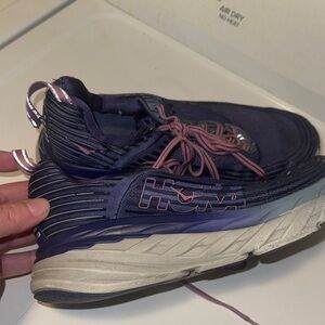 Hoka Navy and Beige Athletic Shoes